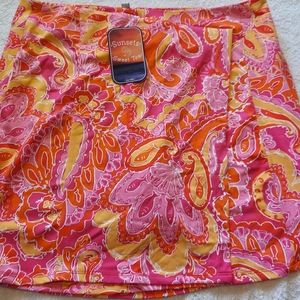 Sunsets & Sweet Tea Rose Tropical Paisley Skort Size 8